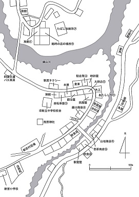 図表1-2-2　昭和40年ころの新宮の町並み