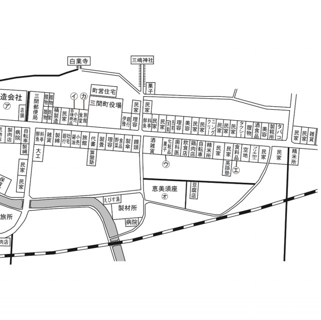 図表1-1-2　昭和35年ころの宮野下商店街の町並み（２）