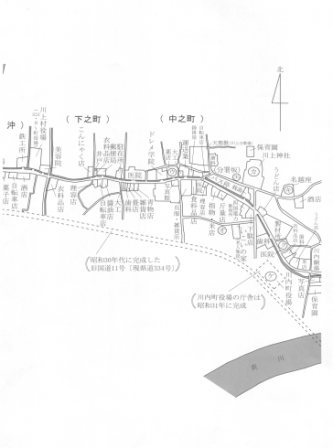 図表1-3-2　昭和30年ころの川上の町並み①－２
